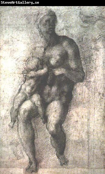 Michelangelo Buonarroti Study for a Madonna and Child